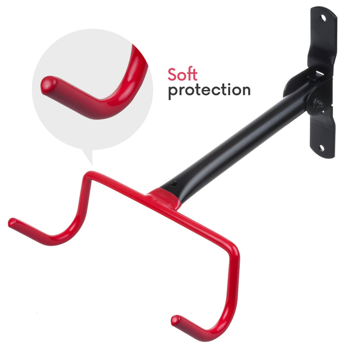 Maclean Horizontal Wall-Mounted Bike Rack, Steel, Max. Load 30 kg, MC-430, 4 pieces
