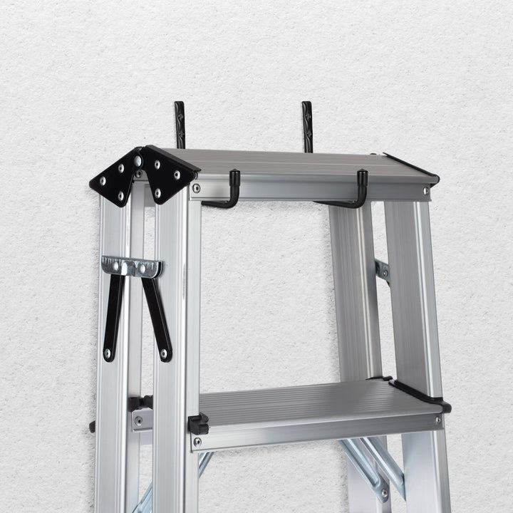 Set of 4 Maclean wall mounts for tires, wheels, ladders, and bicycles; steel construction; max. load 22 kg per mount; MC-488