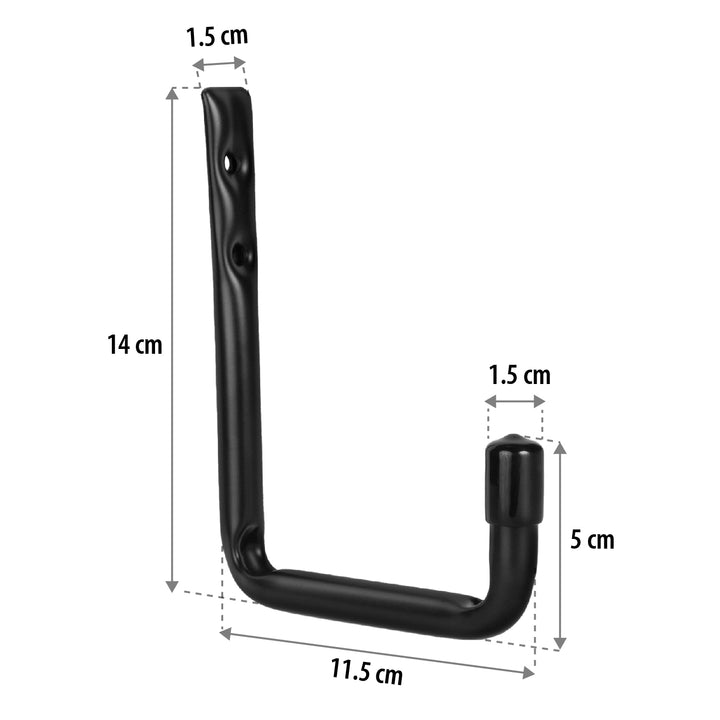 Set of 6 Maclean wall mounts for tires, wheels, ladders, and bicycles; steel construction; max. load 22 kg per mount; MC-488