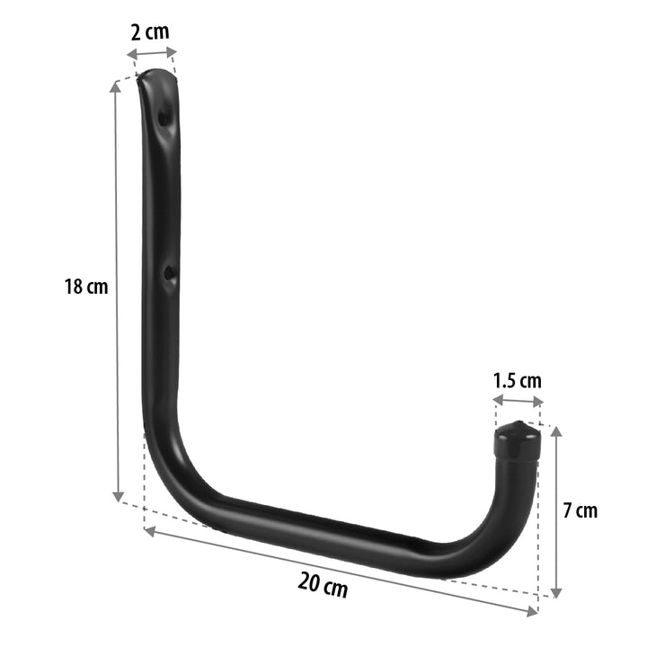 Maclean Set of 4 Wall Mounts for Tires, Wheels, Ladders, and Bicycles, Steel, Max. Load 22 kg per Mount, MC-487