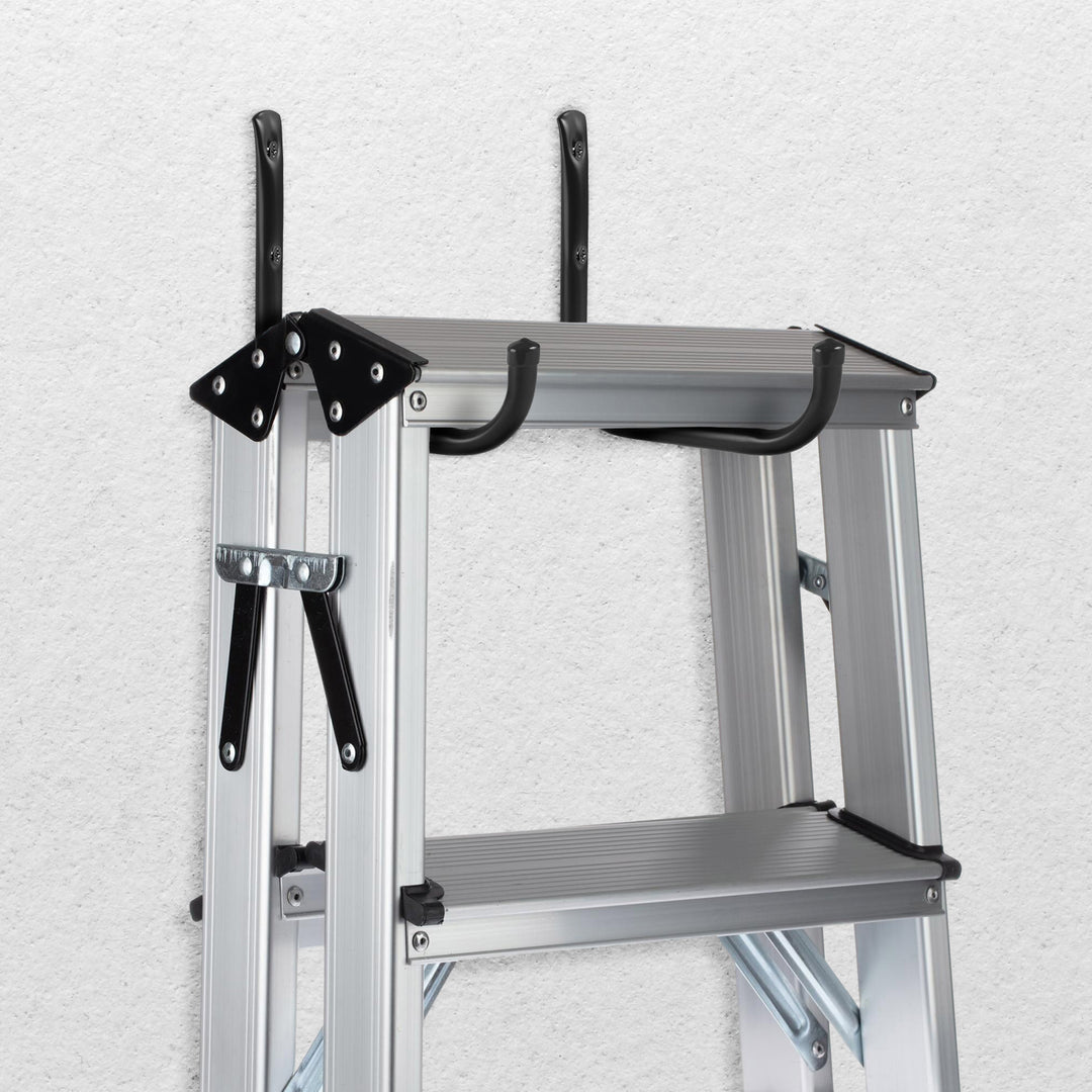 Maclean Set of 4 Wall Mounts for Tires, Wheels, Ladders, and Bicycles, Steel, Max. Load 22 kg per Mount, MC-487