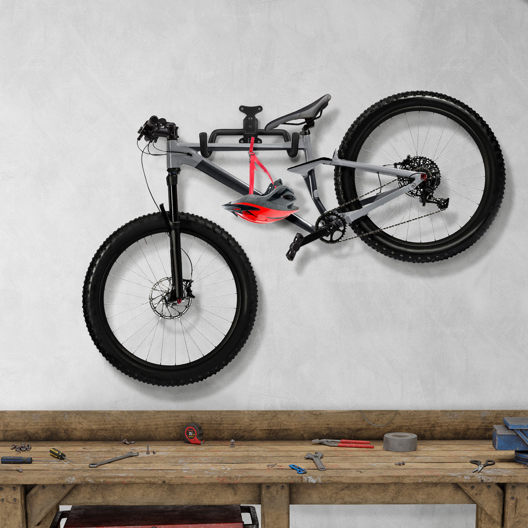 Maclean Horizontal Wall-Mounted Bike Rack, Steel, Max. Load 30 kg, MC-484, 4 pieces