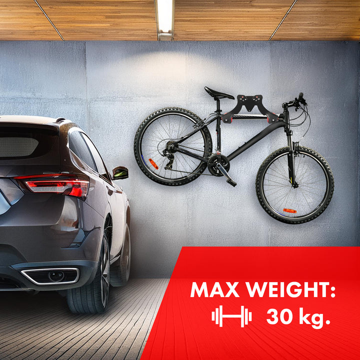 Maclean Wall-Mounted Bike Rack, Steel, Max. Load 30 kg, MC-449, 3 pieces