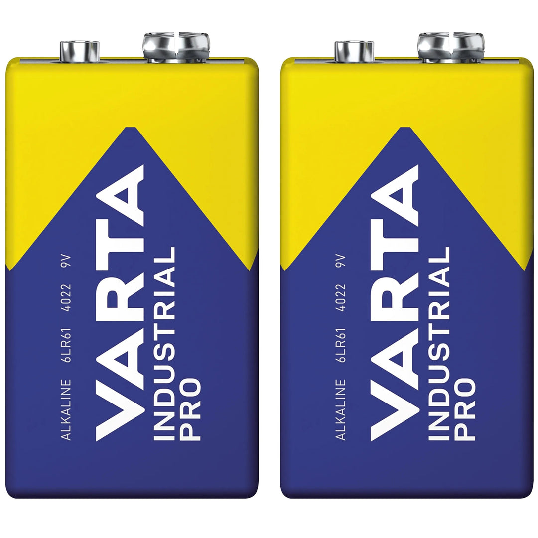 2x R9V R-9 6LR61 9V R-9 alkaline battery (Varta Industrial Pro)