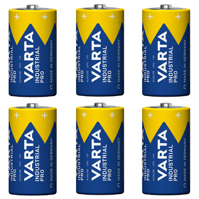 6x Varta Industrial Pro R-14 LR14 1.5V alkaline batteries