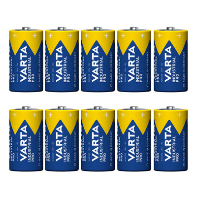 10 R-14 LR14 1.5V alkaline batteries by Varta Industrial Pro