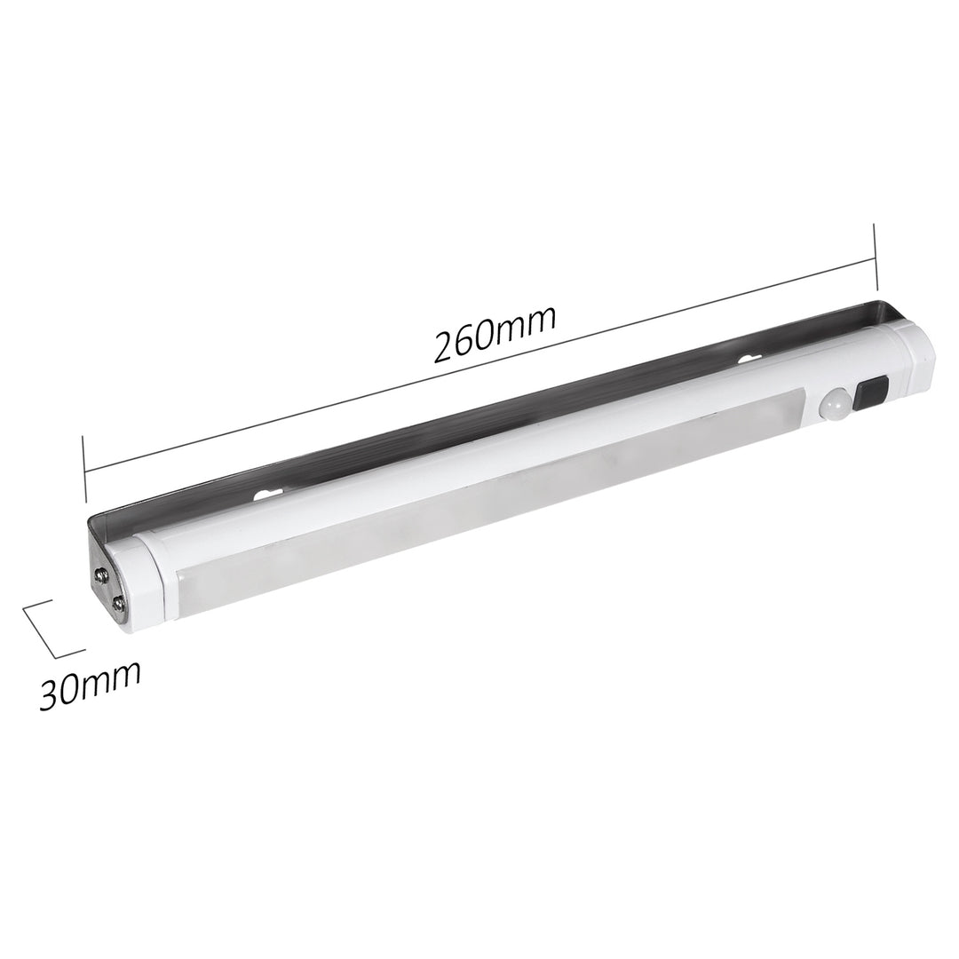 2x Maclean LED kitchen light, under-cabinet, 9 SMD, battery-powered, PIR sensor on/off, MCE166 + 6x R-06/AA/LR06 1.5V VARTA Longlife Power batteries