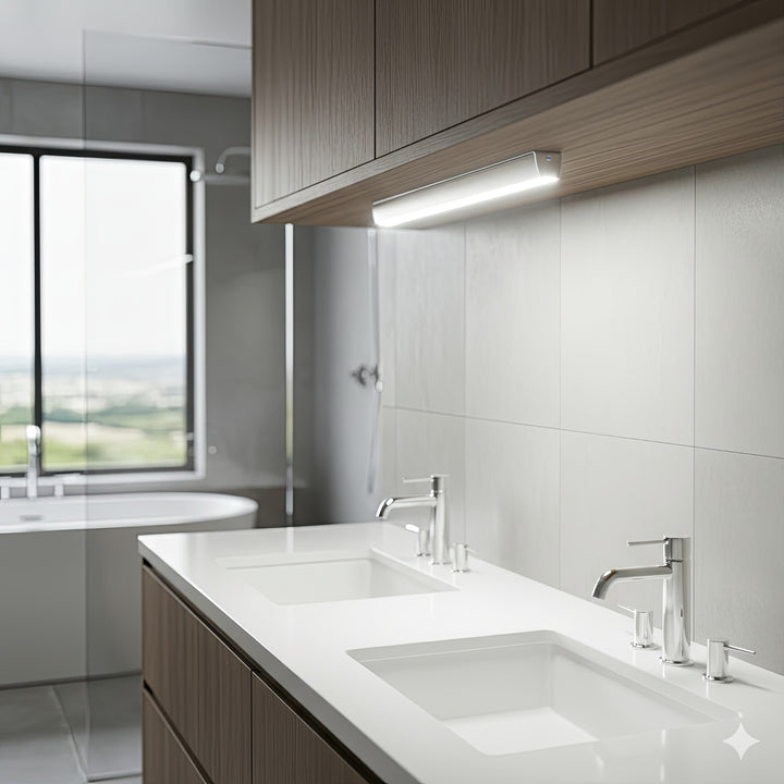 2x Maclean LED kitchen light, under-cabinet, 9 SMD, battery-powered, PIR sensor on/off, MCE166 + 6x R-06/AA/LR06 1.5V VARTA Longlife Power batteries