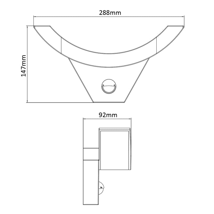 Maclean LED Motion Sensor Light, Infrared Motion Sensor, Gray, 10W, IP54, 800 lm, MCE290 GR, 2 pieces
