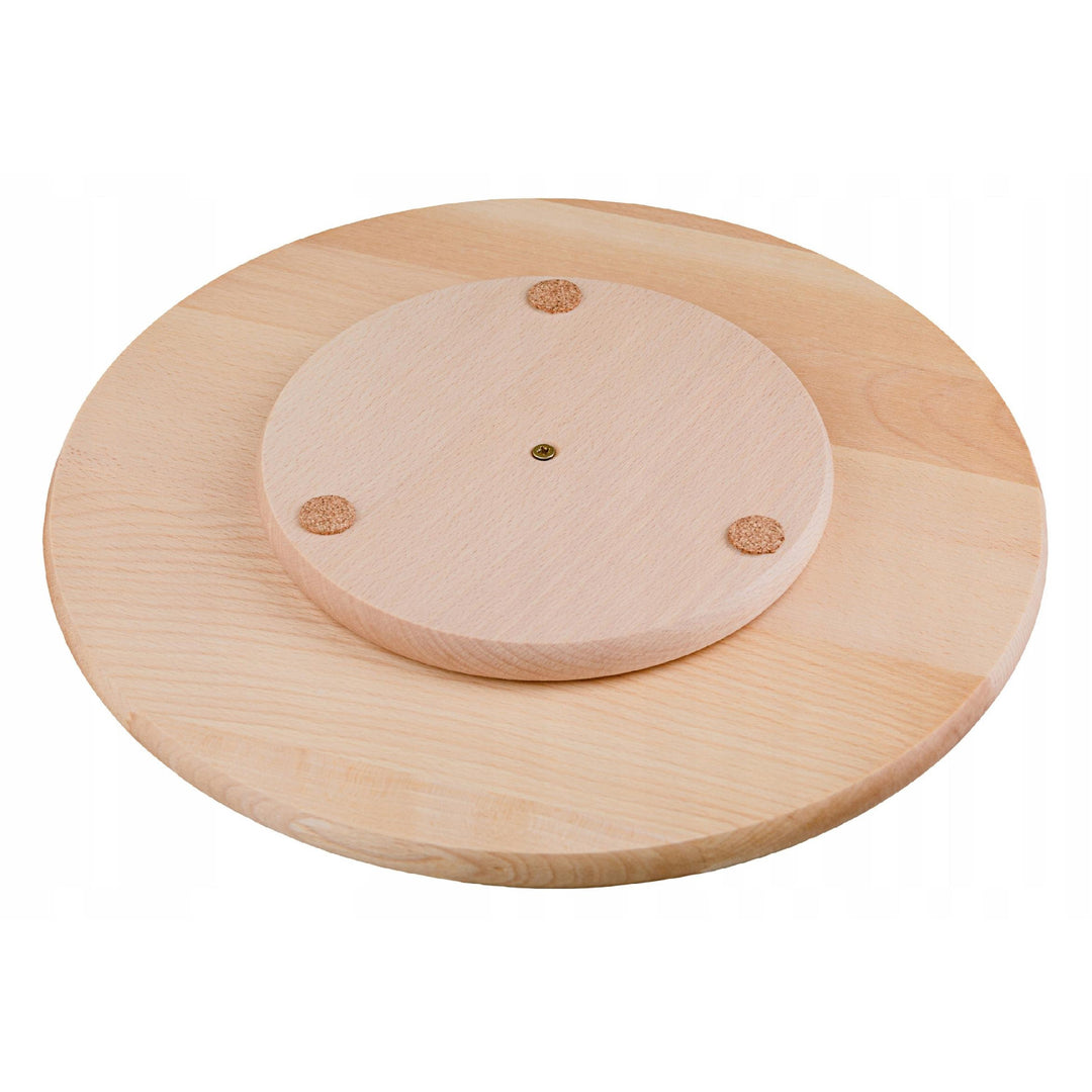 Practic rotating board, for serving snacks and pizza, beech wood, 40 cm diameter, 20090700