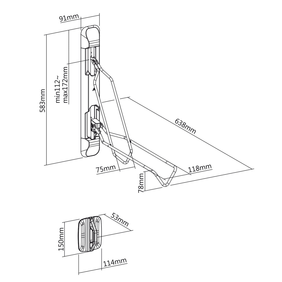 Maclean Wall-Mounted Bike Stand/Holder, max. 35 kg, MC-471, 2 pieces