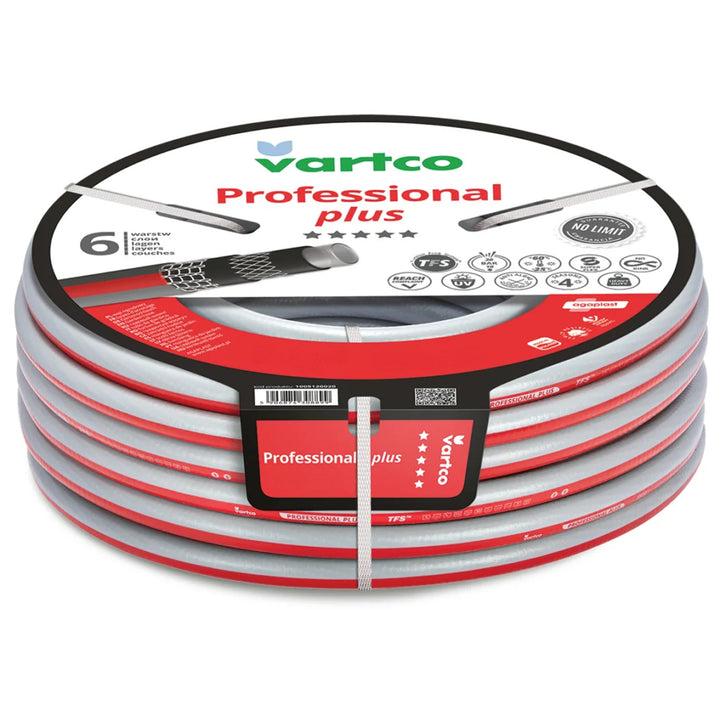 Vartco Garden Hose, 6-layer, flexible, 1/2" diameter, 100 m length, Professional Plus