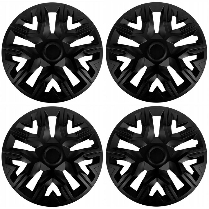 NRM The Best 15'' Universal Car Hubcaps, Black, Set of 4