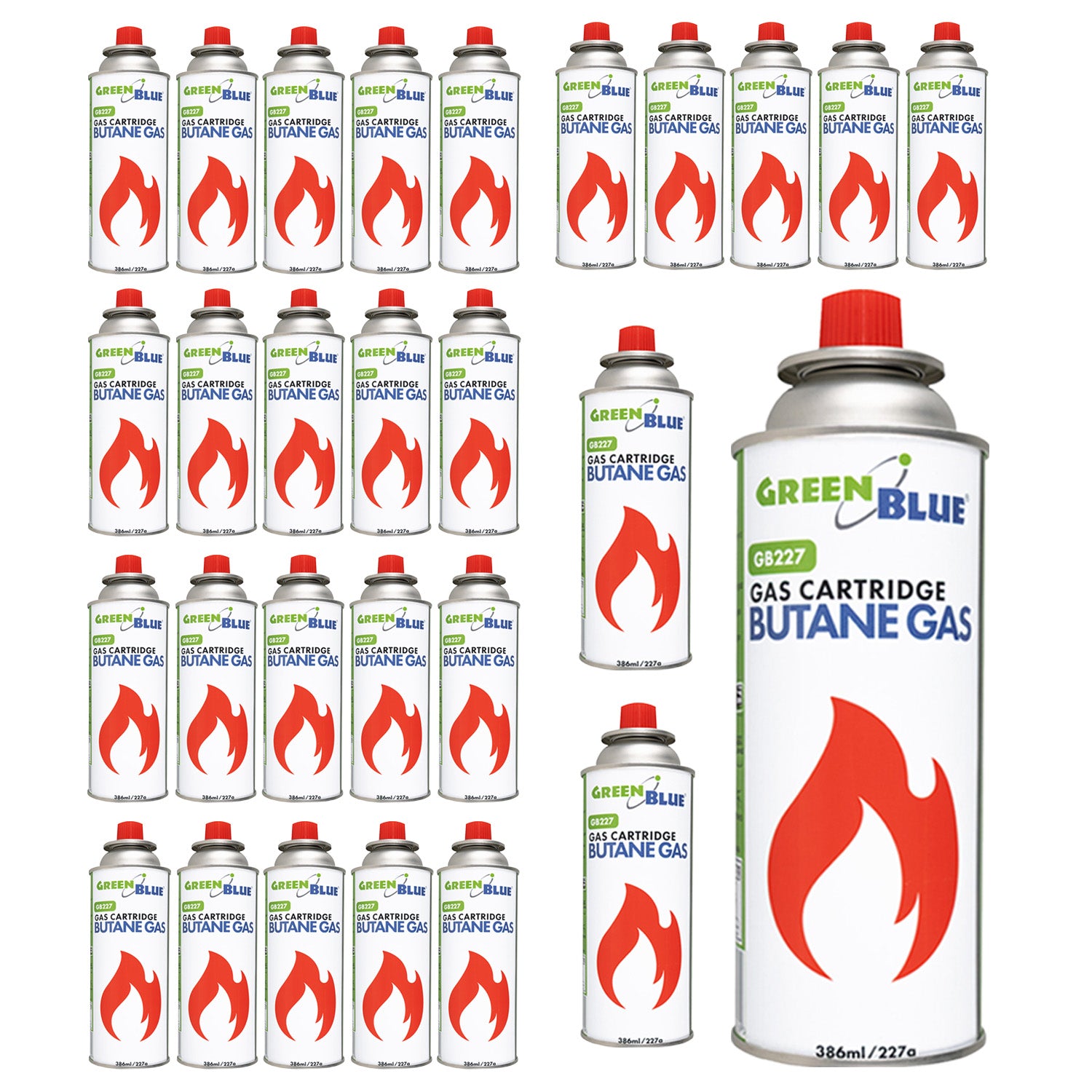 28x GreenBlue 227g gas cartridge. Certification: Pi 0875, compliant wi ...