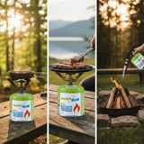6 x 500g GreenBlue gas cartridges. Certification: Pi 0437, compliant with EN 417, butane-propane, operating temperature range: -10°C to +40°C, 7/16'' threaded valve GB499