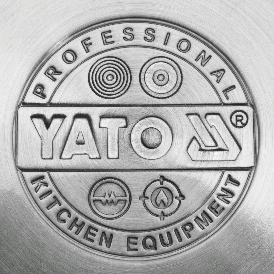 Yato Gastro Professional Commercial Frying Pan, suitable for all types of stoves, stainless steel, 20 cm diameter, 1.3 L capacity, dishwasher safe, YG-00100