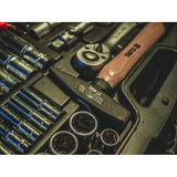 Yato Professional Tool Set, 122 pieces (socket wrenches, sockets, screwdrivers, hammer), screwdrivers with magnetic and hardened tips, YT-38901