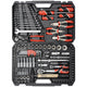 Yato Professional Tool Set, 122 pieces (socket wrenches, sockets, screwdrivers, hammer), screwdrivers with magnetic and hardened tips, YT-38901