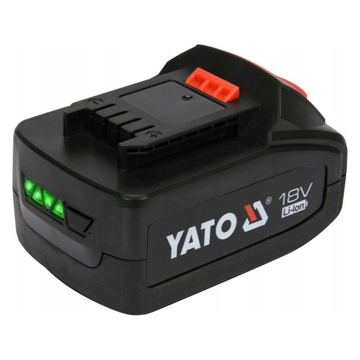 Yato Cordless Grease Gun, includes charger and 3 Ah battery, 620 bar pressure, integrated LED work light, high power and output of 284 g/min, YT-07020