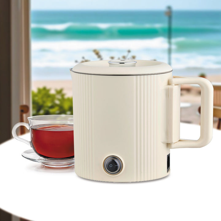 Maestro 2-in-1 Electric Kettle / Travel Pot, 0.8 L capacity, 600 W power, foldable handle, 110 V/230 V voltage selector switch, beige, MR-009-BEIGE