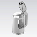 Maestro Glass Electric Kettle, 1.7L capacity, 2200W power, water level indicator, LED backlight, swivel base, gray, MR-065-GREY