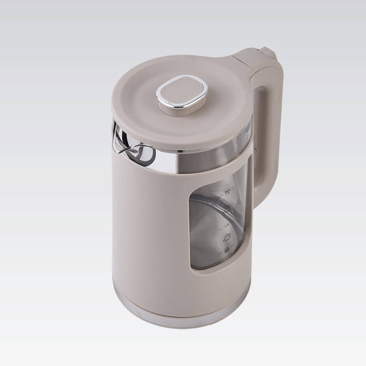 Maestro Glass Electric Kettle, 1.7 L capacity, 2200 W power, water level indicator, LED backlight, swivel base, beige, MR-065-BEIGE