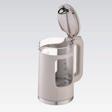Maestro Glass Electric Kettle, 1.7 L capacity, 2200 W power, water level indicator, LED backlight, swivel base, beige, MR-065-BEIGE