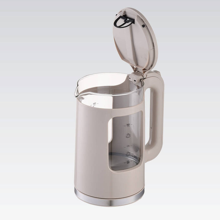 Maestro Glass Electric Kettle, 1.7 L capacity, 2200 W power, water level indicator, LED backlight, swivel base, beige, MR-065-BEIGE