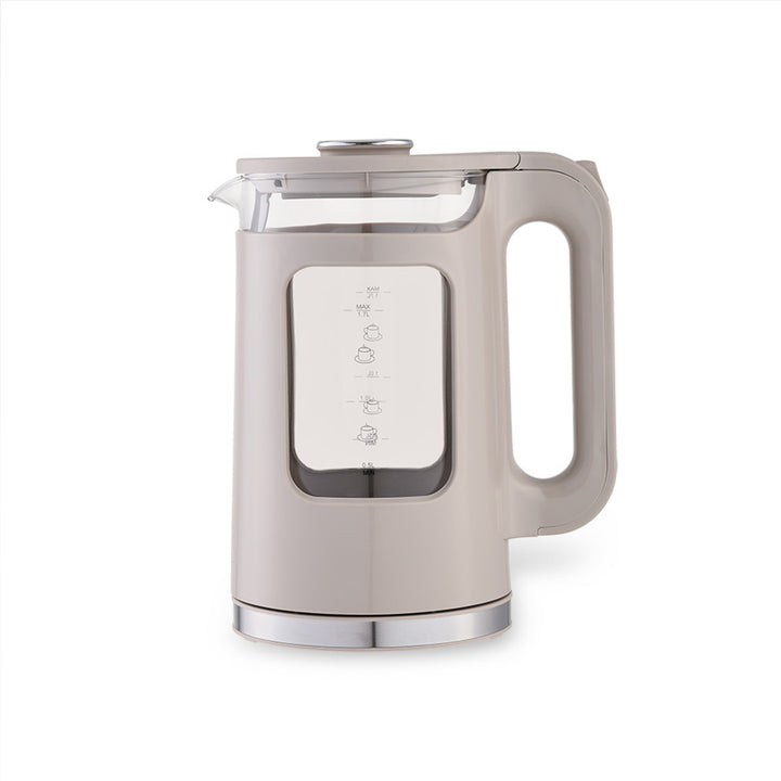 Maestro Glass Electric Kettle, 1.7 L capacity, 2200 W power, water level indicator, LED backlight, swivel base, beige, MR-065-BEIGE
