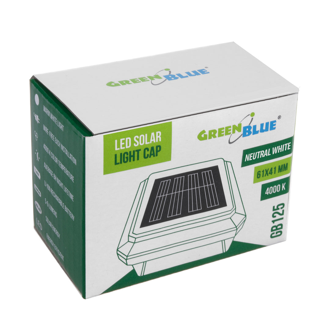 GreenBlue Solar LED Pole Light, 60x40mm, Envelope-Shaped Canopy, GB125, 2 pieces
