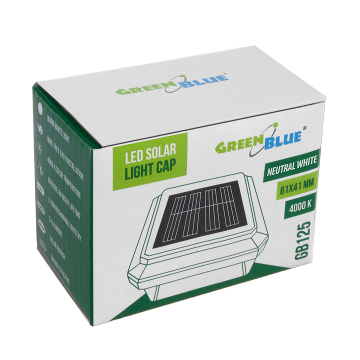 GreenBlue Solar LED Pole Light, 60x40mm, Envelope-Shaped Canopy, GB125, 2 pieces