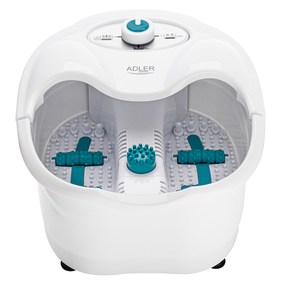 Adler Foot Massager, Bubble, Vibration, and Heat Massage, Infrared, 4 Rollers + 3 Attachments, AD 2167 White