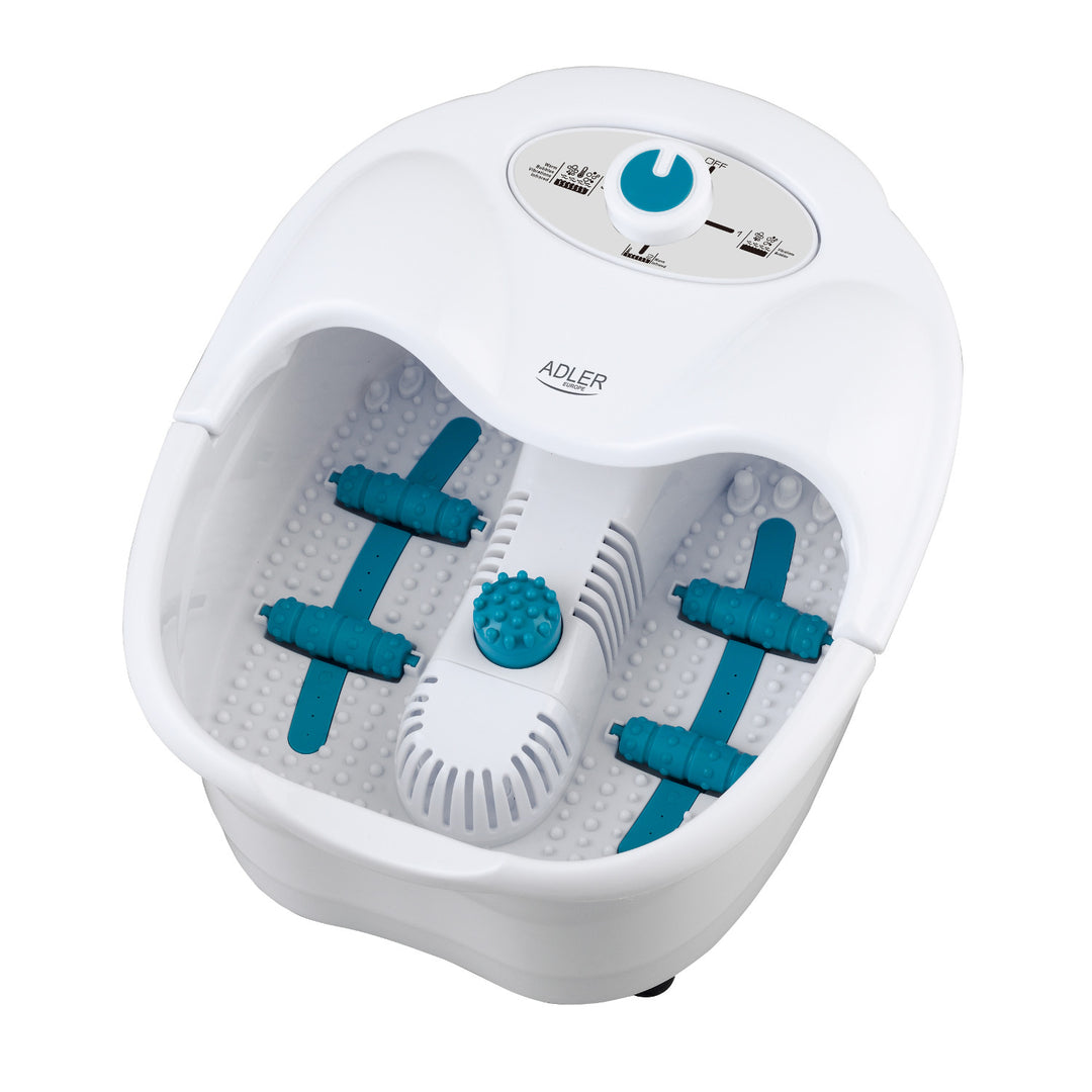 Adler Foot Massager, Bubble, Vibration, and Heat Massage, Infrared, 4 Rollers + 3 Attachments, AD 2167 White