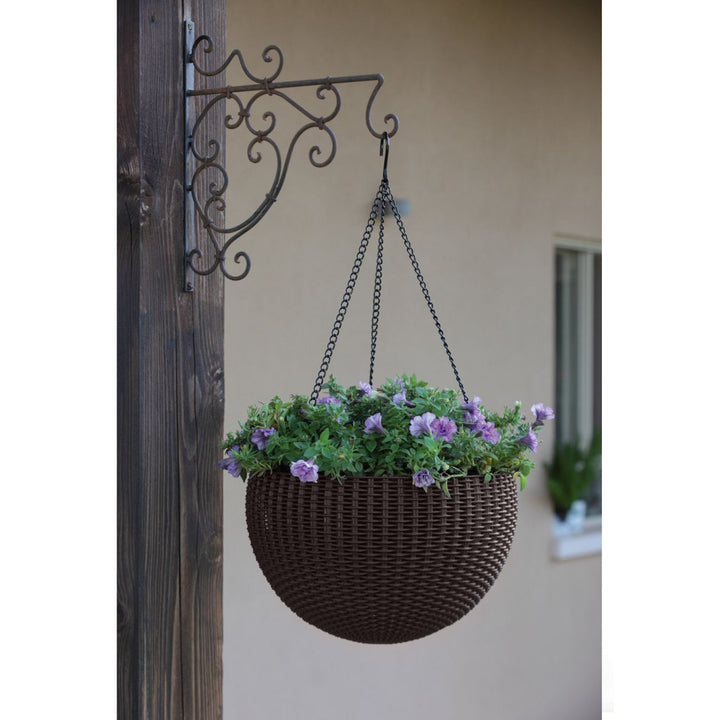 Keter Sphere Planter Hanging Pot, Brown, 4-Pack