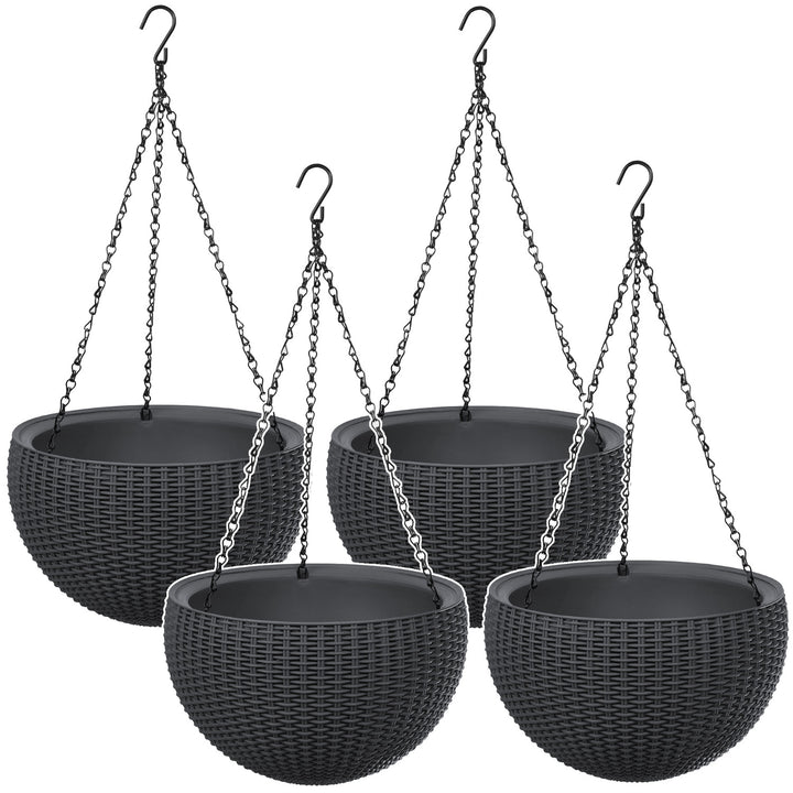 Keter Sphere Planter Hanging Pot, Anthracite, 4 pieces