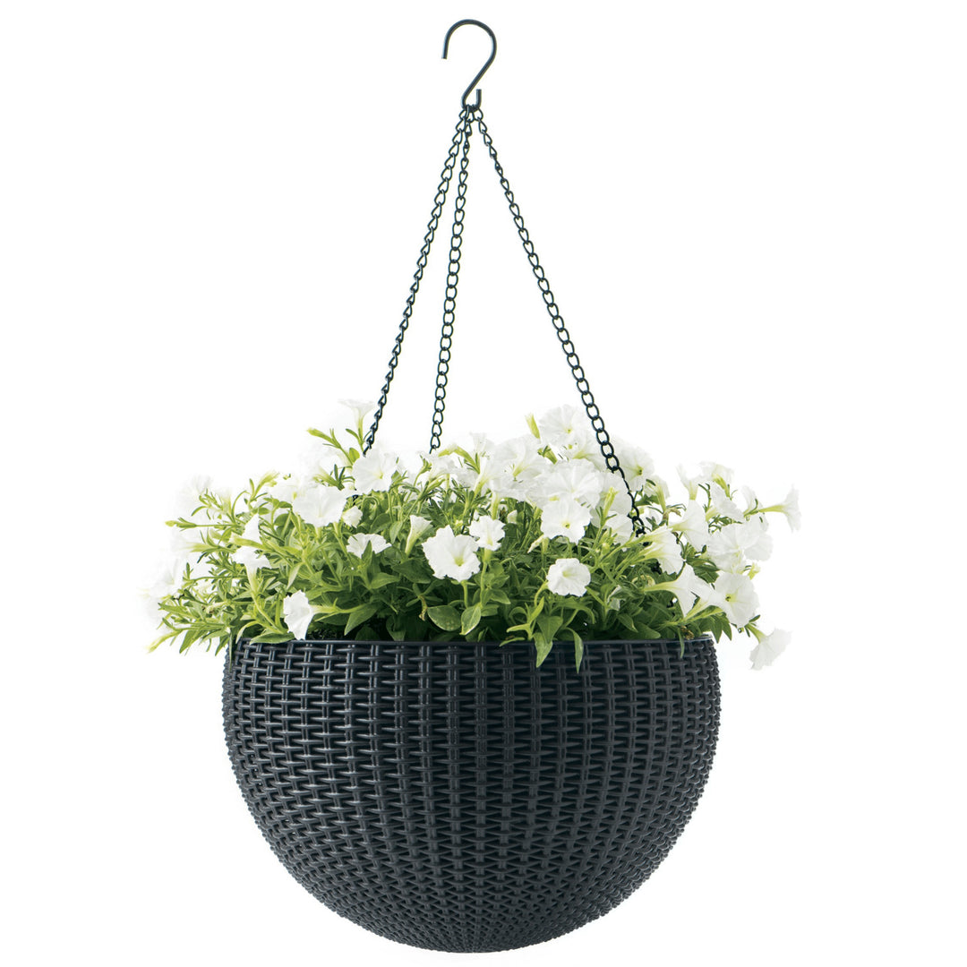 Keter Sphere Planter Hanging Pot, Anthracite, 5 pieces