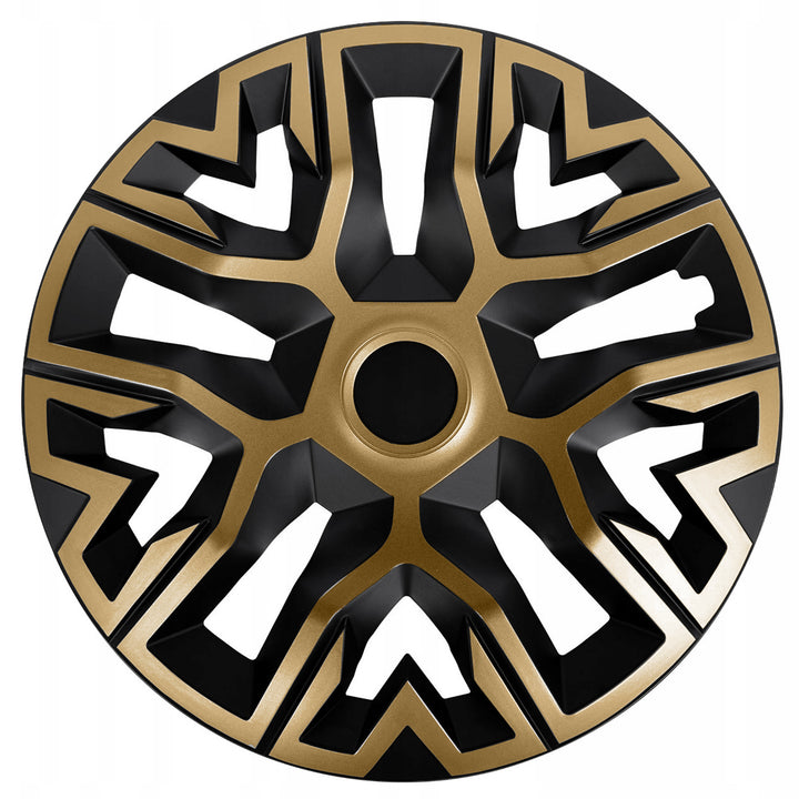 NRM The Best 15'' Universal Wheel Covers, Gold and Black, 4-Pack