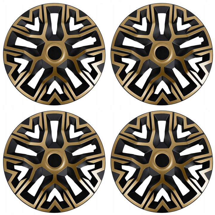 NRM The Best 16'' Universal Wheel Covers (Gold and Black) – Set of 4
