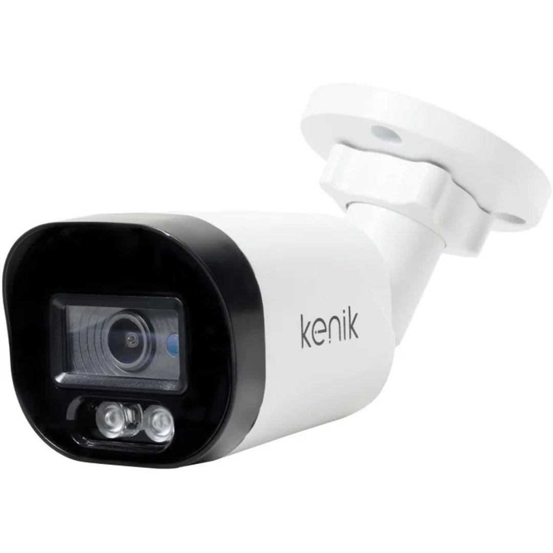 Kenik IP camera, 4 MP resolution at 20 fps, built-in microphone, SMART IR illuminator, bullet-style housing, KG-430TPA-E