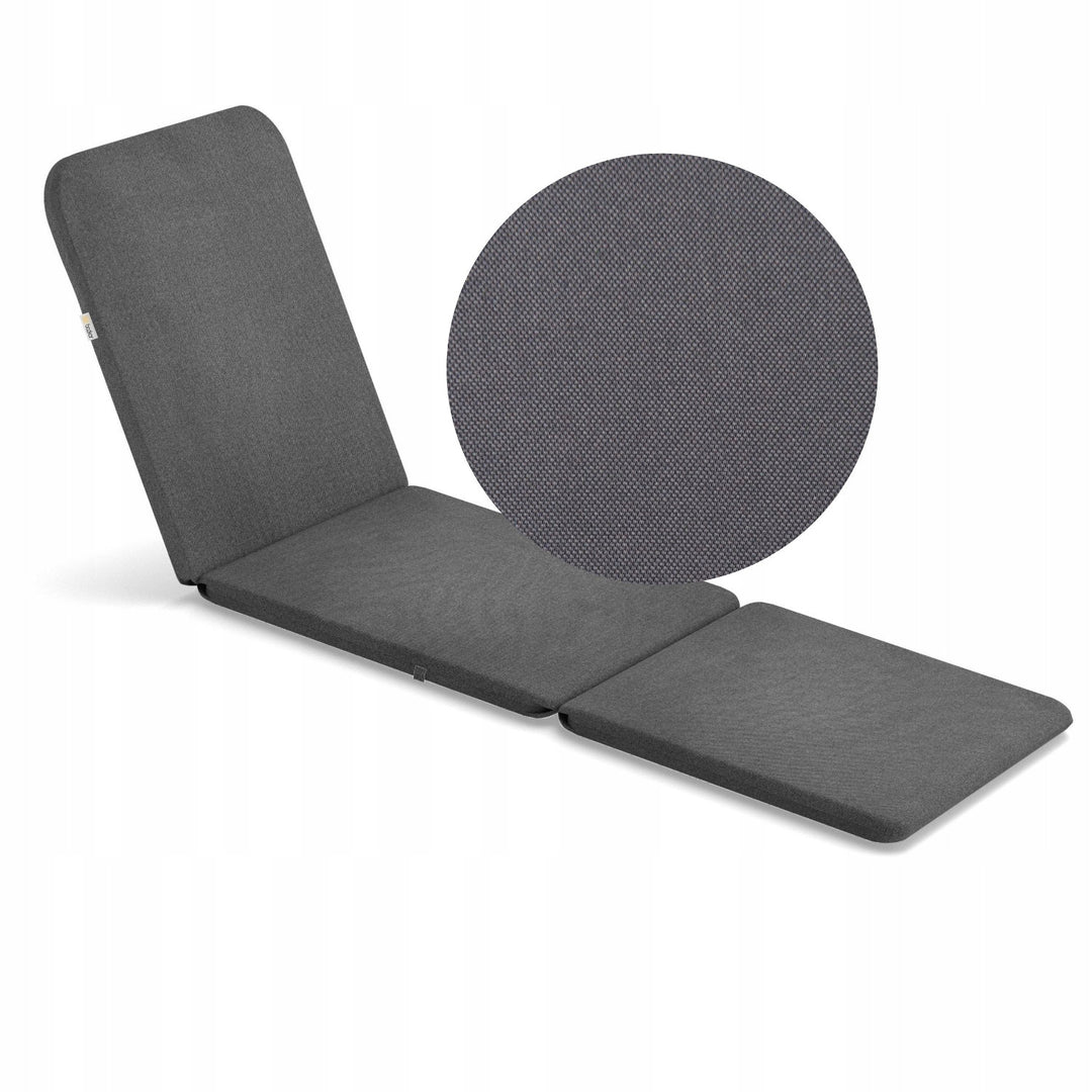 Jaipur Deck Chair Cushion, dark gray, S-500 fabric, size 190x60 cm, two fastening systems, waterproof, fully machine washable, S-49
