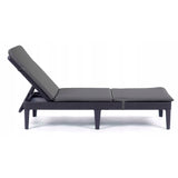 Jaipur Deck Chair Cushion, dark gray, S-500 fabric, size 190x60 cm, two fastening systems, waterproof, fully machine washable, S-49