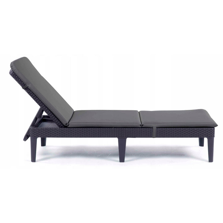 Jaipur Deck Chair Cushion, dark gray, S-500 fabric, size 190x60 cm, two fastening systems, waterproof, fully machine washable, S-49