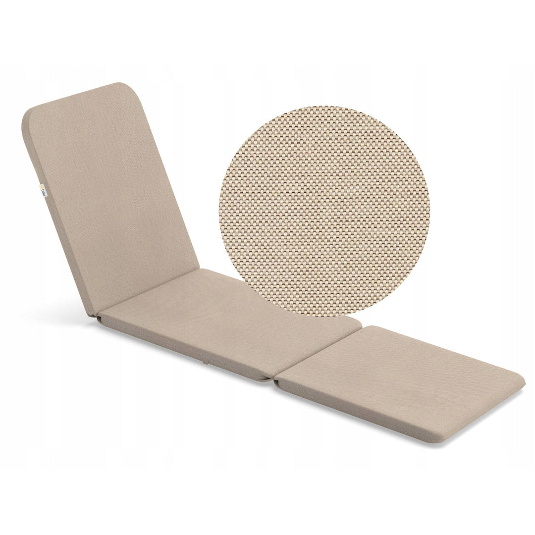 Jaipur Deck Chair Cushion, beige, S-550 melange fabric, size 190x60 cm, two fastening systems, water-resistant, fully machine washable, S-21 melange