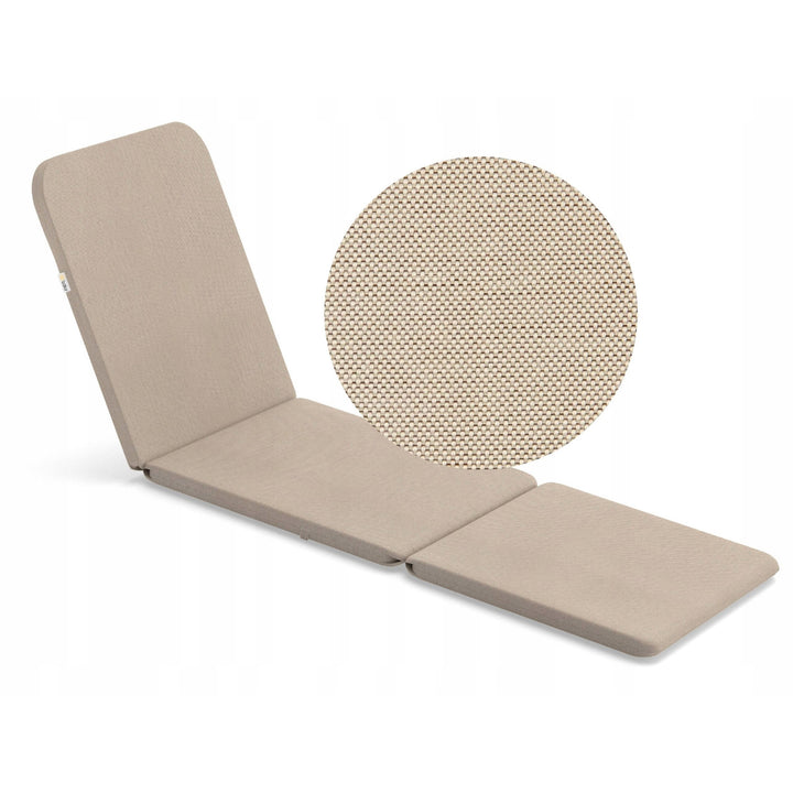 Jaipur Deck Chair Cushion, beige, S-550 melange fabric, size 190x60 cm, two fastening systems, water-resistant, fully machine washable, S-21 melange