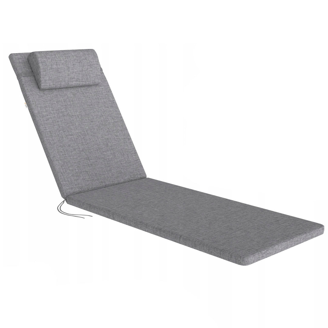 Madera Deck Chair Cushion, gray, S-550 melange fabric, size 190x55 cm, secured with an elastic strap, waterproof, S-23 melange