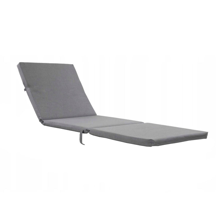 Daytona Deck Chair Cushion, gray, S-550 Melange fabric, size 192x64 cm, secured with an elastic strap, waterproof, Melange S-23