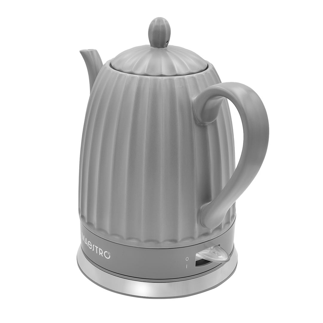 Maestro Ceramic Electric Kettle, gray, 1500W, 1.5L capacity, swivel base, water level indicator, 65cm power cord, MR-077