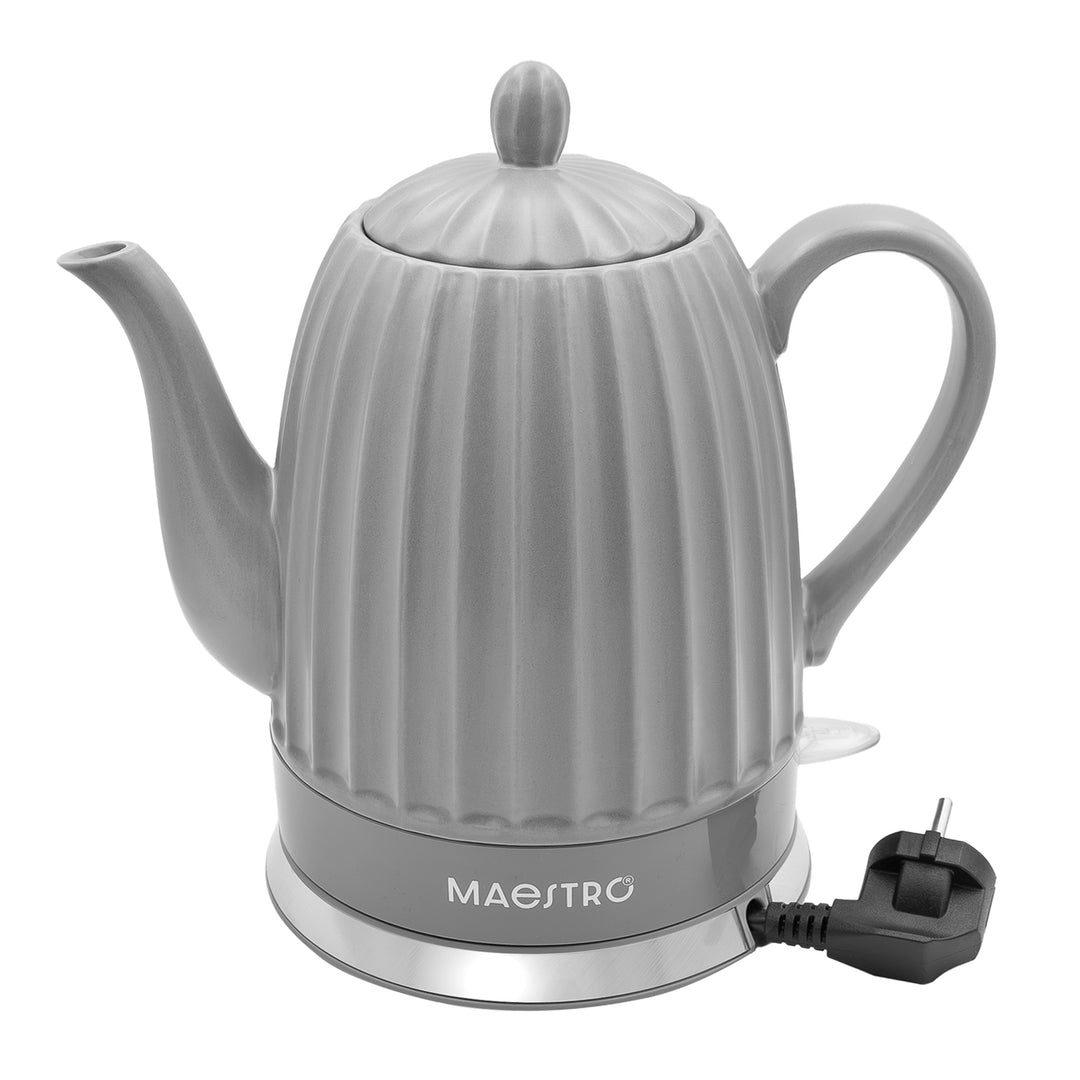 Maestro Ceramic Electric Kettle, gray, 1500W, 1.5L capacity, swivel base, water level indicator, 65cm power cord, MR-077