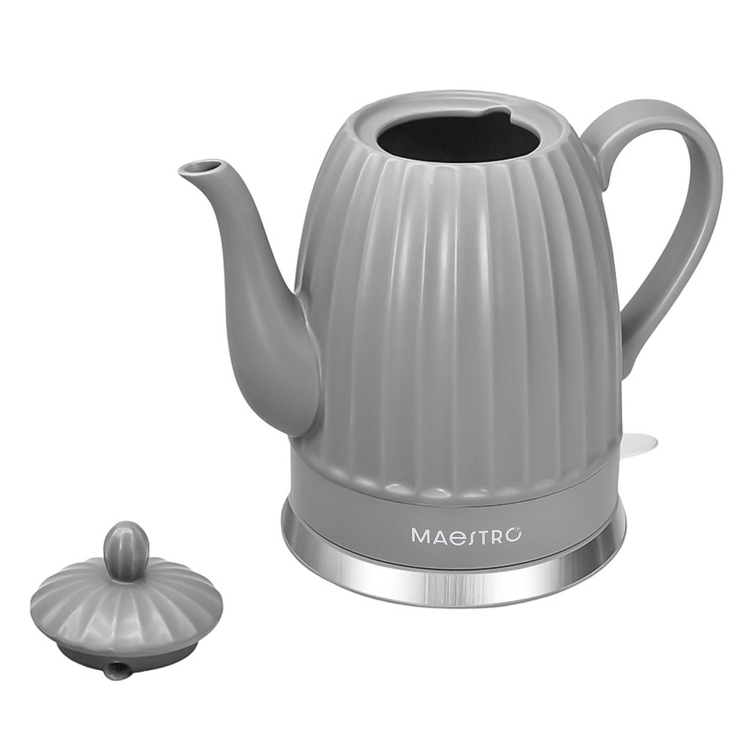 Maestro Ceramic Electric Kettle, gray, 1500W, 1.5L capacity, swivel base, water level indicator, 65cm power cord, MR-077