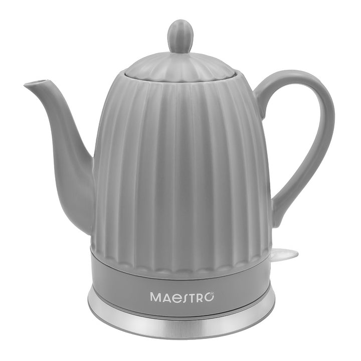 Maestro Ceramic Electric Kettle, gray, 1500W, 1.5L capacity, swivel base, water level indicator, 65cm power cord, MR-077